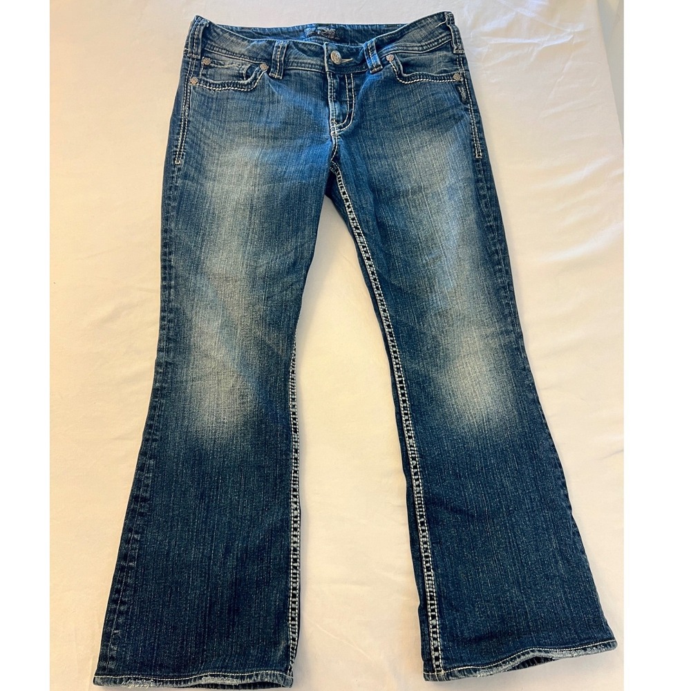 Silver Jeans Co Suki Surplus Bootcut Jeans W32 L30 Medium Wash Contrast Stitch